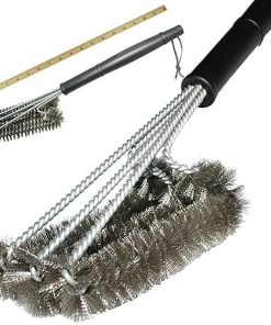 Grill Cleaning Brush BBQ Tool Grill Brush 3 Stainless Steel Brushes in 1 Cleanin BBQ Accessories Best Cleaner Barbecue, Large 2