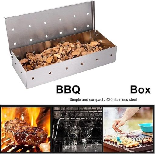 BBQ Box for Chips Stainless Steel BBQ Grilling Accessories Won't Warp On Gas Grill Or Grill Accessories - Image 2