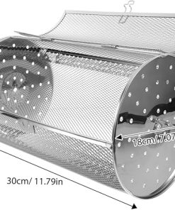 Stainless Steel Grill Basket Rotating Barbecue Cage for Air Fryer Oven Easy Assembly for Meat Fish and Vegetables Versatile Cooking Tool 2
