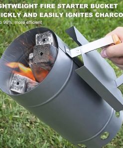 Chimney Starter, Heavy Duty Charcoal Chimney Starter BBQ Chimney Starter for Charcoal Grill Fire Starter Chimney for Outdoor Cooking Camping 2
