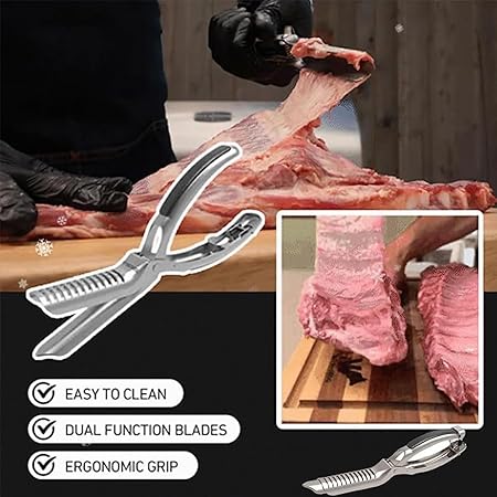 Rib Membrane Removal Tool, Rib Prep Tool, Stainless Steel BBQ Rib Skinner Tool, Kitchen Grill Gadget for Rib Prep, Dishwasher Safe Barbecue Accessories, Ergonomic Design for Easy Membrane Removal(3pcs 2 Rib Membrane Removal Tool, Rib Prep Tool, Stainless Steel BBQ Rib Skinner Tool, Kitchen Grill Gadget for Rib Prep, Dishwasher Safe Barbecue Accessories, Ergonomic Design for Easy Membrane Removal(3pcs - Image 2