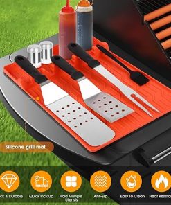 30pcs Griddle Accessories Kit,Flat Top Grill Accessories Set for Camp Chef,Griddle Tools with Enlarged Spatulas, Basting Cover, Scraper,Silicone Grill Mat for Outdoor Barbecue 2