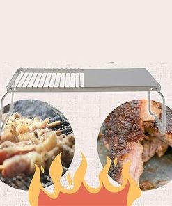 Charcoal Grills Stainless Steel Barbecue Grill Fitting Outdoor Camping Folding Design BBQ Rack Cooking Accessories Frying Food Device 2