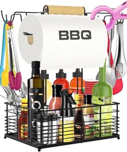 Grill Caddy, BBQ Caddy for Outdoor Grill, Camping Essentials, Camping Accessories, Outdoor Kitchen BBQ Grill Accessories for Camper, Tailgate Essentials, Grilling Gifts for Men