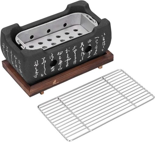 Grill OUKENS BBQ Grill, Barbecue Grill, Japanese Barbecue Grill Mini Household Aluminium Alloy Charcoal Barbecue