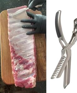 Rib Prep Tool, Stainless Steel Rib Membrane Remover Tool, BBQ Rib Skinner, Easy Membrane Removal – Dishwasher Safe BBQ Accessories (2PCS) 2