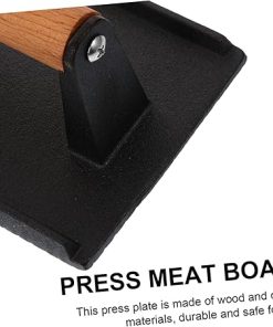 Wooden Handle Steak Press Plate Efficient Cooking Tool Grilled Cheese Press Barbecue Grill 2