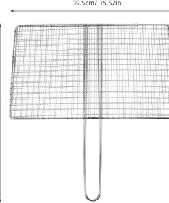 Stainless Steel Fish Grill Basket Portable Outdoor Tool Durable Vegetable Grill Clip Mesh for Camping and Picnics Easy to Clean and Operate Grill Rack 2