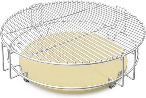 only fire BBQ Cooking Grate System Flexible Grilling Rack with Heat Deflector for Char-Griller AKORN Kamado Charcoal Grill & Smoker