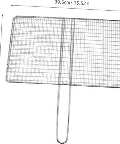 Stainless Steel Fish Grill Basket Outdoor Grill Accessory BBQ Tool Metal Barbecue Net Grilled Fish Clip 2