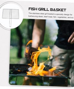 Fish Grill Basket Metal Barbecue Net Grill Rack Stainless Steel Beef Grilling Tool 2