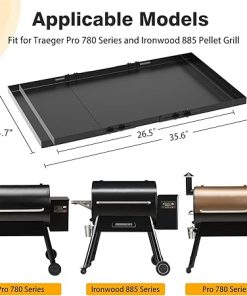 Universal Adjustable Grill Storage Shelf for Traeger Pro Series 780 and Ironwood 885 Pellet Grill, Grill Accessories for Traeger Pellet Grill to Provide More Storage Space 2