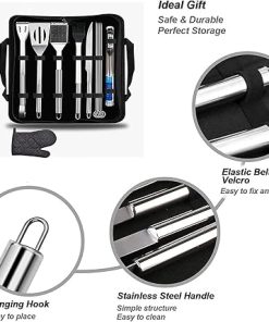 Grilling Accessories,BBQ Accessories,Grill Utensils Set, 10PCS Stainless Steel Grilling Set,Outdoor Barbecue 2