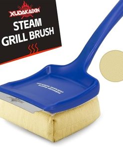19" Large Bristle-Free Steam Cleaning Grill Brush,Replaceable BBQ Cleaning Head,Safe Grill Accessories for Cast Iron/Porcelain/Weber Gas/Charcoal Grill,Grill Cleaner for Outdoor Grill
