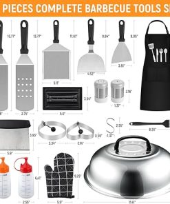 Flat Top Grill Accessories – Griddle Tools for Outdoor BBQ Accessories Kit, Flat Stone Grill Set, Barbecue Cooking Kit for flattop – 18 Pcs 2