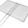 Mountain Grillers Veggie Grill Basket 12 Inch Heavy Duty Vegetable Grilling Basket Stainless Steel Bundle with Chicken Drumstick Grill Rack Large Capacity Smoker BBQ Chicken Wing Rack Stainless Steel 4