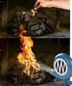 Hand Crank Blacksmith Forge Blower Iron Gear Popcorn Fan Manual Fan Manual Forge Blower Cooking Manual BBQ Air Blower BBQ Fan Coal Lighter Grill BBQ Lighters(Size:300W,Color:One Color) 2
