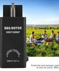 DC 5V BBQ Roast Rotisserie Grill Motor Roaster Barbecue Tool Accessories with USB Cable Black 2