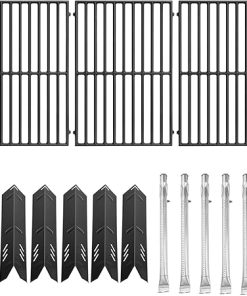 DGB610SSP Grill Parts Kit for Dyna Glo DGF600SSP 6 Burner Gas Grills, Cast Iron Grates, Heat Plate Shield Flame Tamer Burner Tube Replacement for Dyna Glo 70-01-296 70-01-608 70-01-179 70-01-282