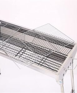 Grills Stainless Steel BBQ Grill Folding Charcoal Barbecue Stove Outdoor Portable Camping Hiking Picnic Tool Accessory BBQ Cooking Grid 2