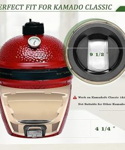 KAMaster 2 in 1 Cast Iron Ash Can Fit Kamado Grill Classic Joe,With Stainless Steel Slid Out Ash Drawer Remove Ash Easier,Ash Can With Foldable Handle Can Use With Fire Grate Or Charcoal Fire Basket 2