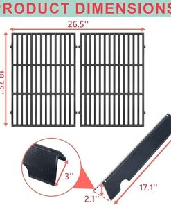 66095 Grill Grates & 66032 Flavorizer Bars for Weber GS4 Genesis II/LX 300 Series, Grill Parts for Genesis II S-310,E-330,E-310,S-320,S-335,E-345,SE-310, Cast Iron Grids for Weber 66795, 66802 2