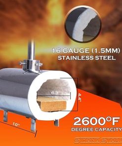 Propane Gas Forge Single Burner – Portable Blacksmithing Forge Kit for Knife Making Professionals Artists Hobbyists Farrier Forging Blacksmith Tools Equipment Stainless Steel Oval Forge (Complete kit) 2