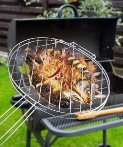 BBQ Net Cooking Net Thickened Grilling Outdoor Basket Barbecue Tool for Camping for Fish Vegetables 2