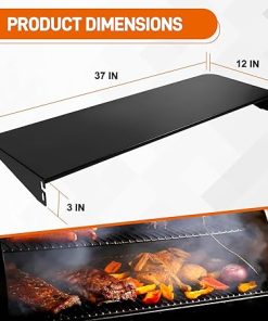 Folding Front Shelf for Traeger Pro 34, Texas Elite 34, Century 885, Eastwood 34 Pellet Grills, Heavy-Duty Grill Accessory Replacement Part BAC363 Folding Shelf for Traeger Pellet Grill, 37″ x 12″ 2