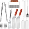 JHUS 9pcs BBQ Tool Set Stainless Steel Barbecue Grill Griddle Accessories Grilling Accessories Grill Brush BBQ Accessories Smoker Grill Kitchen Set Grill Accessories Camping Grill Basting Brush 4