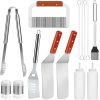 10 Piece Stainless Steel BBQ Accessories Tool Set BBQ Grill Accessories with Aluminum Storage Case for Barbecue Indoor Outdoor 4