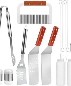 BBQ Grill Tool Set Stainless Steel Barbecue Utensils Kit Griddle Accessories Grilling Accessories Grill Brush BBQ Accessories Smoker Grill Kitchen Set Grill Acc