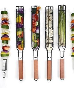Camping Barbecue BBQ Grilling Basket Charcoal Grill Outdoors Tools Portable Nonstick Roasting Meat Accessories Picnic 2
