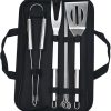 Grill Accessory Set 6-Piece Stainless Steel BBQ Tools Aluminum Case Outdoor Grill Utensils Barbecue Accessories Compact for Travel 4