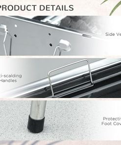 Portable Charcoal Grill, Stainless Steel Folding BBQ Grill for Camping, Tailgating, Picnic & Backyard Cooking, Compact Design with Detachable Pan, Cooking Grate, Storage Hooks & Air Vents (Silver) 2