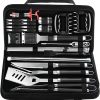 BBQ 28Pc Exclusive BBQ Grill Accessories in Carrying Bag for Birthday Christmas Grilling Gifts Grill Utensils Set Accessories