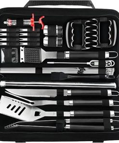 BBQ 28Pc Exclusive BBQ Grill Accessories in Carrying Bag for Birthday Christmas Grilling Gifts Grill Utensils Set Accessories