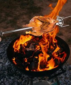 3 Sets BBQ Spit Grill Accessories Home Grill Forks Food Forks Grill Spit Fork Roast Chicken Tool Barbecue Tool Oven Accessory Meat Fork Grill Spit Rod Stainless Steel Silver Balacoo 2