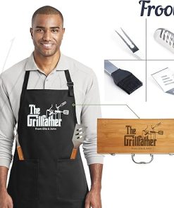 Gift for Dad’s Personalized Grilling Tools and Apron BBQ Set Ideal for Fathers Who Love to Grill 2