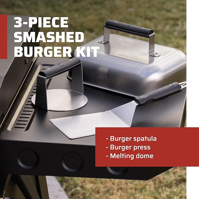 Camp Chef Smashed Burger Kit – Flat-Top Griddle Accessories Include Grill Spatula, Burger Press & Melting Dome 2 Camp Chef Smashed Burger Kit - Flat-Top Griddle Accessories Include Grill Spatula, Burger Press & Melting Dome - Image 2