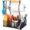 Yoehka BBQ Grilling Accessories Set, 34Pcs Heavy Duty Grill Tools for Outdoor Camping, Grilling Gifts for Men Dad, Stainless Steel Barbecue Utensils Kit with Mats and Glove in Carrying Bag, Silver 3