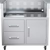 Ash & Ember 10″ Kamado Grill Kit, 90 Sq In Cooking Space, Portable Grill with Built-In Thermometer, Airflow Vent, Heat Deflector, Charcoal Plate, Protective Cover, Sliding Ash Door, Ash Tool 4