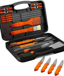 KPJQ 22 Pc Grill Tool Kit Spatula Tongs Brush Great Gift Barbeque Set with Case Grill Brush Grilling Accessories Grill brushs Grill Scraper Grill Cleaning Brush BBQ Brush BBQ Grill Brush Grill c