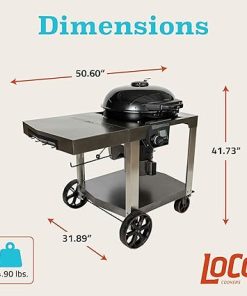 LoCo Cookers SmartTemp Kettle Grill with Cart, Charcoal or Wood Compatible, 22.5″ 2