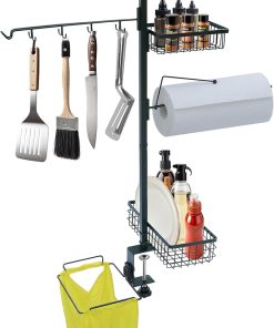 5-in-1 Griddle Caddy for Blackstone - Grill Organizer with Paper Towel Holder for Camping Outdoor Kitchen Cooking Tools & Accessories Storage, Fathers Day Grilling BBQ Smoker Accessories Gifts for Men