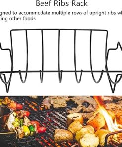 Rib Rack Non Stick Coated Rib Rack, Beef Ribs Rack Chicken Steak Roasting Stand Barbecue Tool Beef Ribs Grill 2