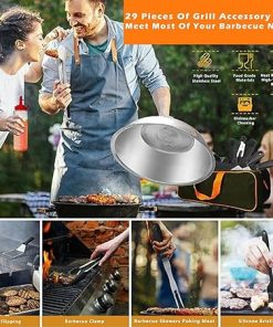APLUSH Griddle Accessories Kit, 29 PCS Flat Top Grill Accessories Set for Blackstone and Camp Chef, Grill Spatula Set with Basting Cover, Enlarged Spatulas, Carry Bag for Outdoor Grilling BBQ 2