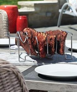 Napoleon BBQ Grill Accessory – Meat Lover’s – Starter Kit – 90001 – Stainless Steel Rib Rack, Stainless Steel Double Beer Can Chicken Roaster, 6-Stainless Steel Skewers, 4-Button BBQ Thermometers 2