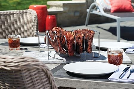 Napoleon BBQ Grill Accessory – Meat Lover’s – Starter Kit – 90001 – Stainless Steel Rib Rack, Stainless Steel Double Beer Can Chicken Roaster, 6-Stainless Steel Skewers, 4-Button BBQ Thermometers 2 Napoleon BBQ Grill Accessory - Meat Lover's - Starter Kit - 90001 - Stainless Steel Rib Rack, Stainless Steel Double Beer Can Chicken Roaster, 6-Stainless Steel Skewers, 4-Button BBQ Thermometers - Image 2