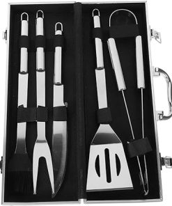 1set Stainless Steel Tool Grilling Accessories for Outdoor Cooking Ergonomic Design and Multi-Functional Grilling Tools for Camping and Picnics